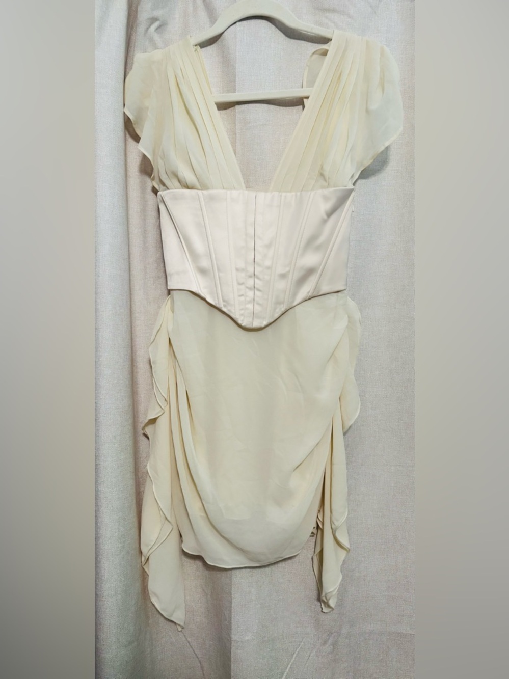 Oh Polly Cream Corset Detail Mini Dress - Picture 2 of 6